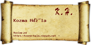 Kozma Héla névjegykártya